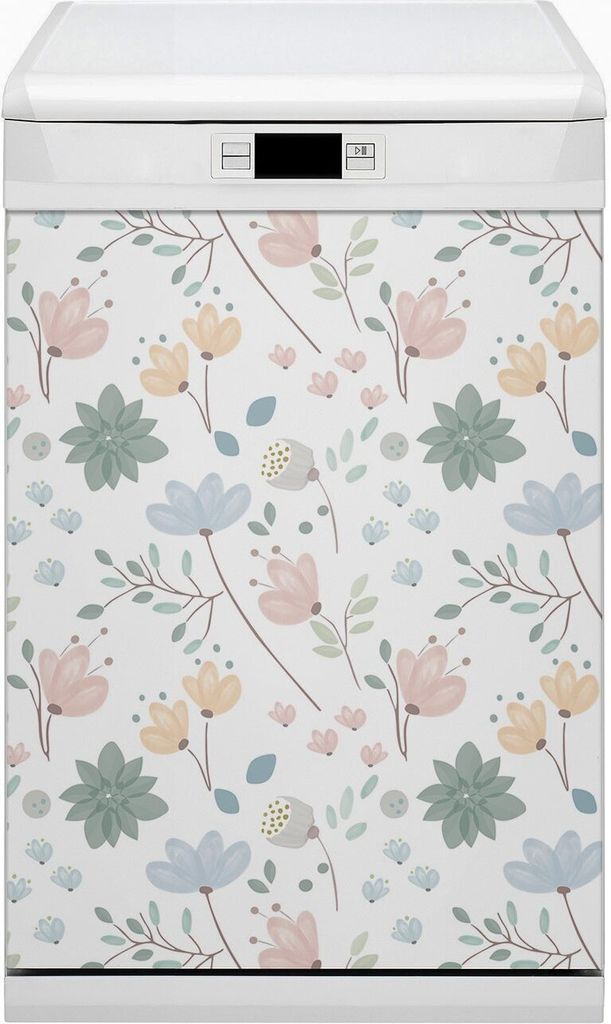 Magnetmatte Geschirrspüle Abwaschbar Küche Magnete Nachbildung 45x80 cm - Blumen springen