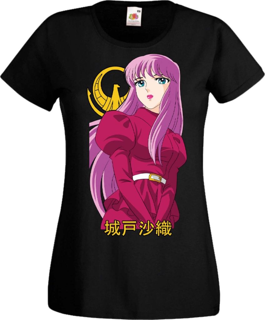 Damen T-Shirt Manga Anime Saint Anime Seiya Athena Saint Anime Seiya Athena, Lady M / Schwarz