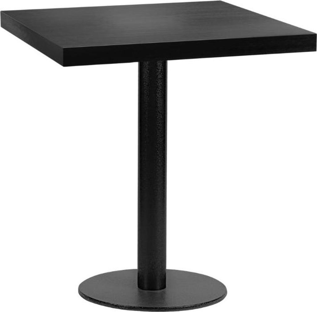 Bistrotisch 70x70 cm Stahlgestell Rund | Dunkle Holzoptik
