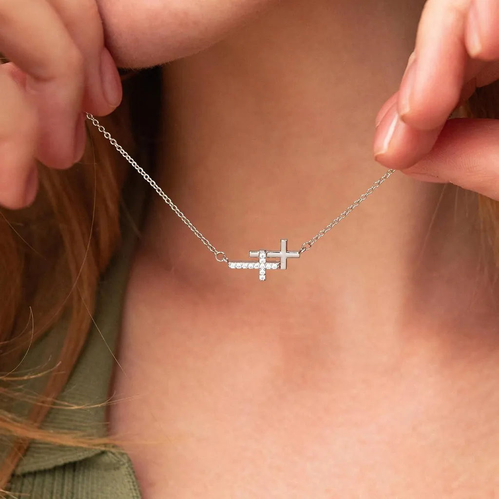 Collier Croix Femme Hypoallergénique en Or Plaqué Doux pour la Peau - 5