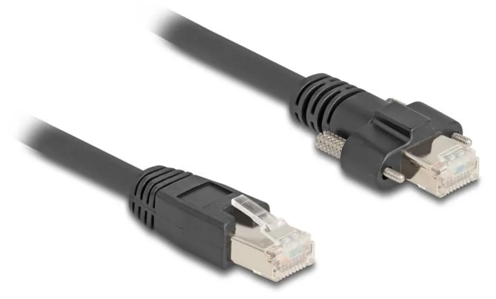 Câble RJ45 Delock mâle mâle avec vis de fixation pas 20mm 2m - 2
