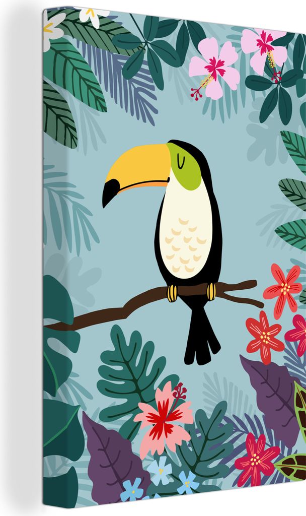 OneMillionCanvasses - Leinwandbilder - 90x140 cm, Tukan - Pflanzen - Kinder - Tiere - Kinder, Wandbilder Kunstdruck Wanddekoration - Foto auf Lei...