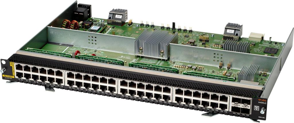 HPE Aruba 6400 48-port 1GbE Class 6 PoE and 4-port SFP56 v2 Module - Switch - L3 - 48 x 10/100/1000 (PoE) + 4 x 50 Gigabit Ethernet SFP56 - an Rack...