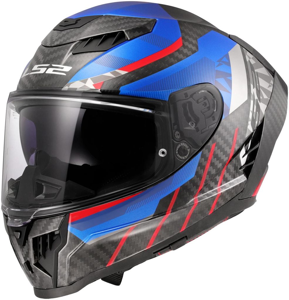 LS2 FF807 Dragon Trax Carbon Helm, carbon/blau/rot, M Obrázek produktu 