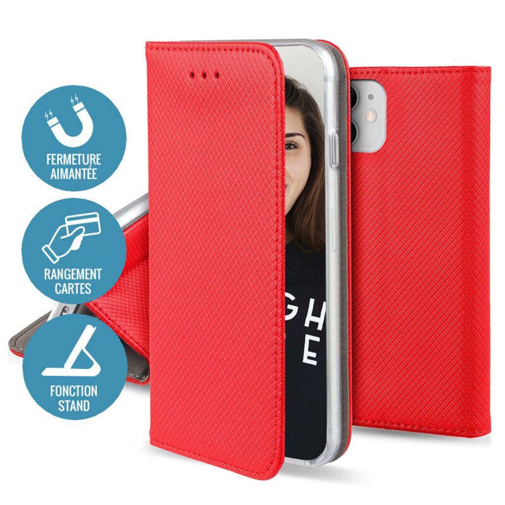 Etui Smart Magnet do iPhone 15 Pro 6,1" czerwone Zdjęcie produktu 2