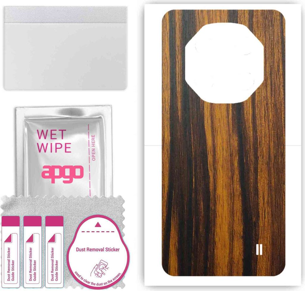 apgo Rückseite Schutzfolie, Skin, kompatibel mit ZTE Nubia N5, Hinten Displayschutzfolie aus Vinylfolie, kratzfest, einfache Montage - Tigerwood