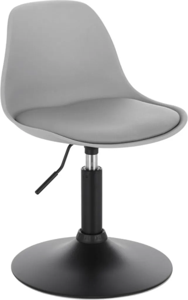 Tabouret pour îlot de Cuisine Gris Réglable en Hauteur avec Dossier PU