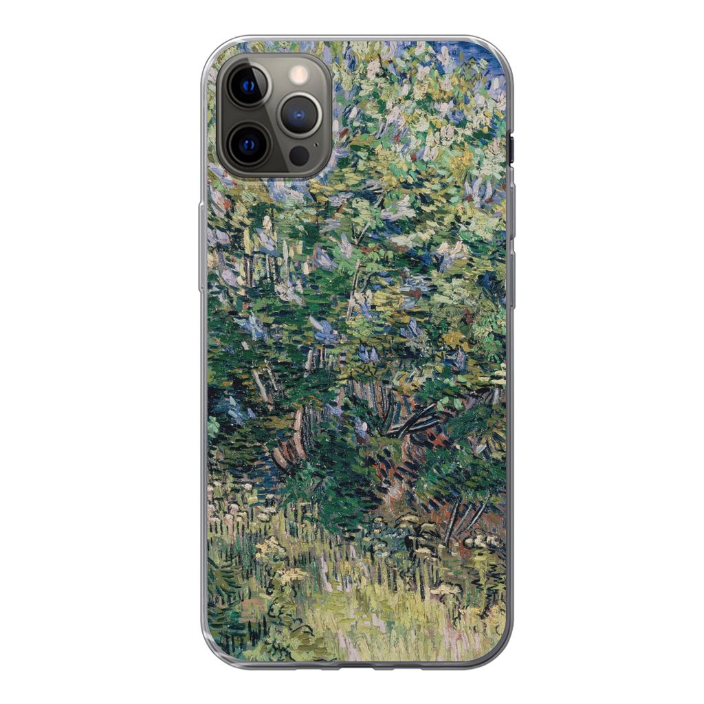 MuchoWow Handyhülle Schutzhülle Hülle für iPhone 12 Pro Max Fliederbusch - Vincent van Gogh Silikon Softcase Handy Hülle - Hartschale