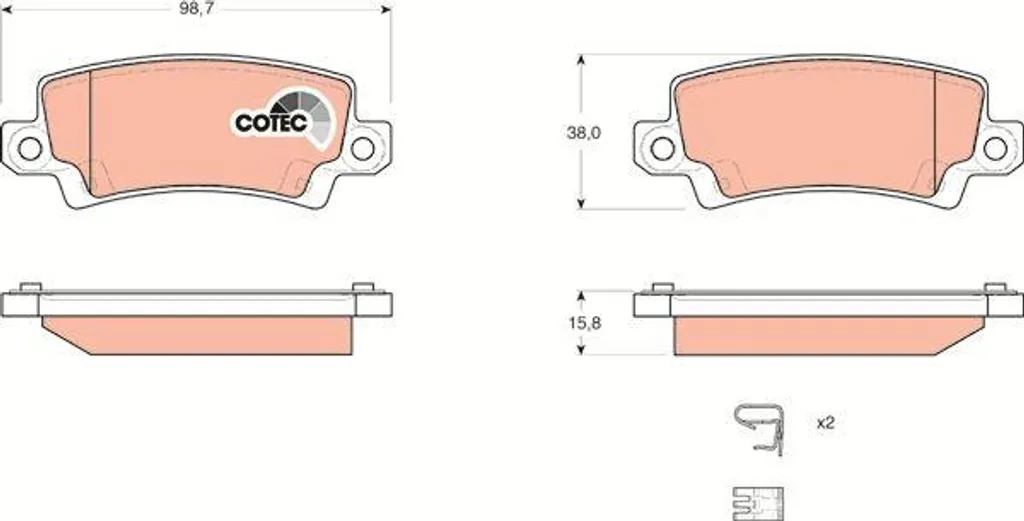 Plaquettes de frein TRW GDB3289 pour Corolla OE 04466YZZD9 Arrière