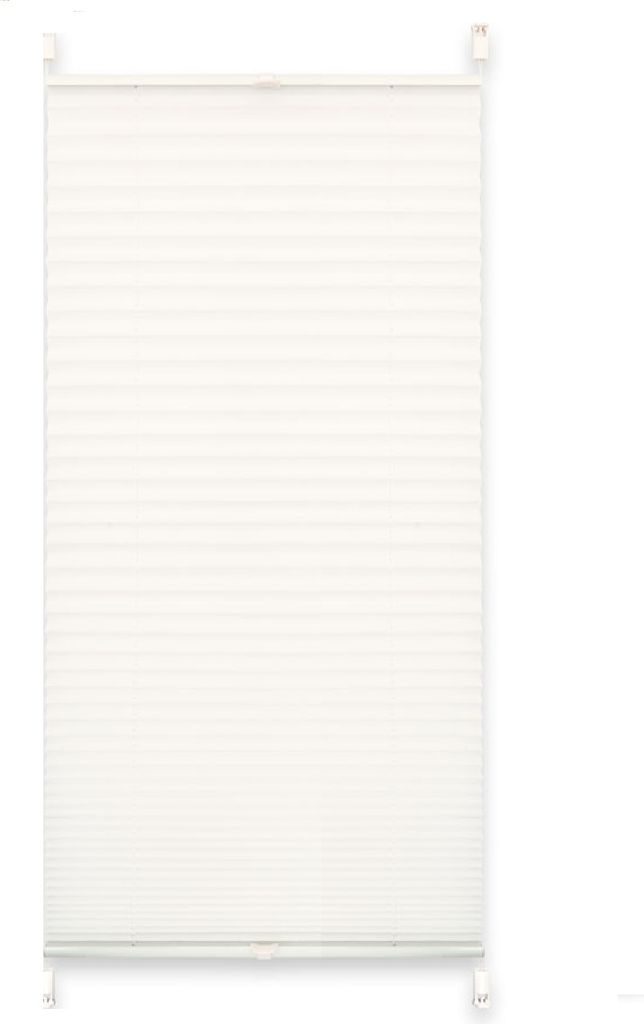 Plissee Verspannt mit Klemmträgern ohne Bohren Faltrollo Fensterrollo Marke 110 x 140 cm weiß crash