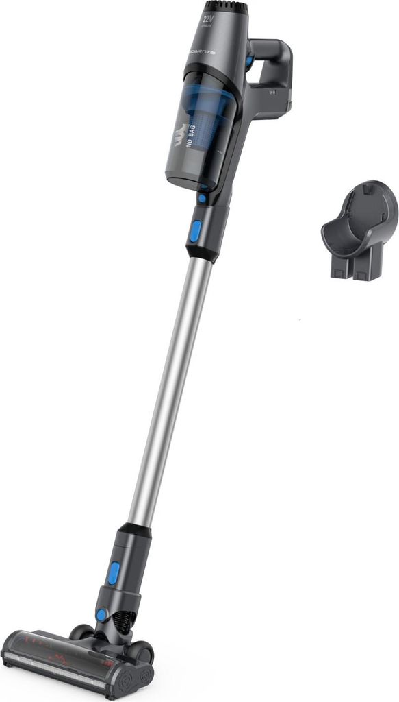 Rowenta RH6921, 2-in-1-Stabstaubsauger, Beutellos, Grau, Blau, 0,5 l, Rechteckig, Trocken