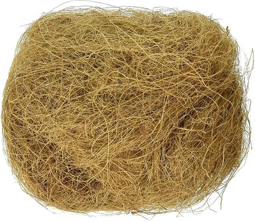 Materiale di nidificazione in fibra di cocco, base per nidi di uccelli per piccoli animali e rettili, nascondiglio e materiale ammortizzante