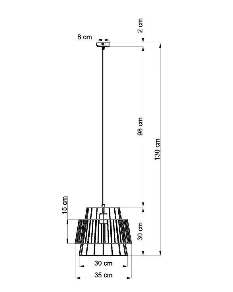 Sollux Lighting GATE Nero - Lampada a Sospensione E27 Acciaio 130cm - 18
