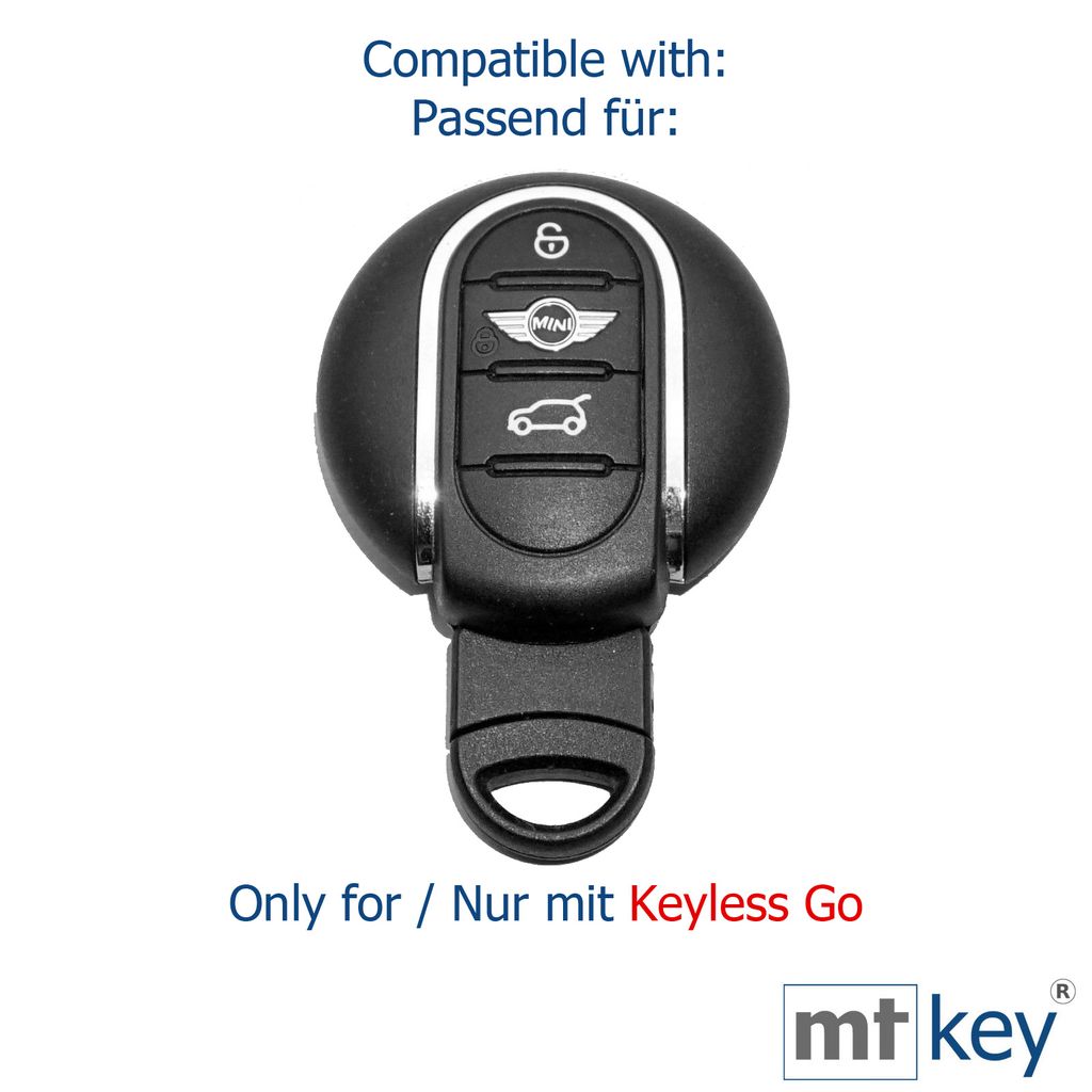 ontto Schlüsselhülle Autoschlüssel Hülle Passt für BMW Mini COOPERS ONE JCW  F56 F55 F54 F57 F60 R55 R56 R57 R58 R59 R60 TPU Silikon Schlüsseletui  Schutzhülle Schlüsselanhänger 4 Tasten-Leder Blau : 