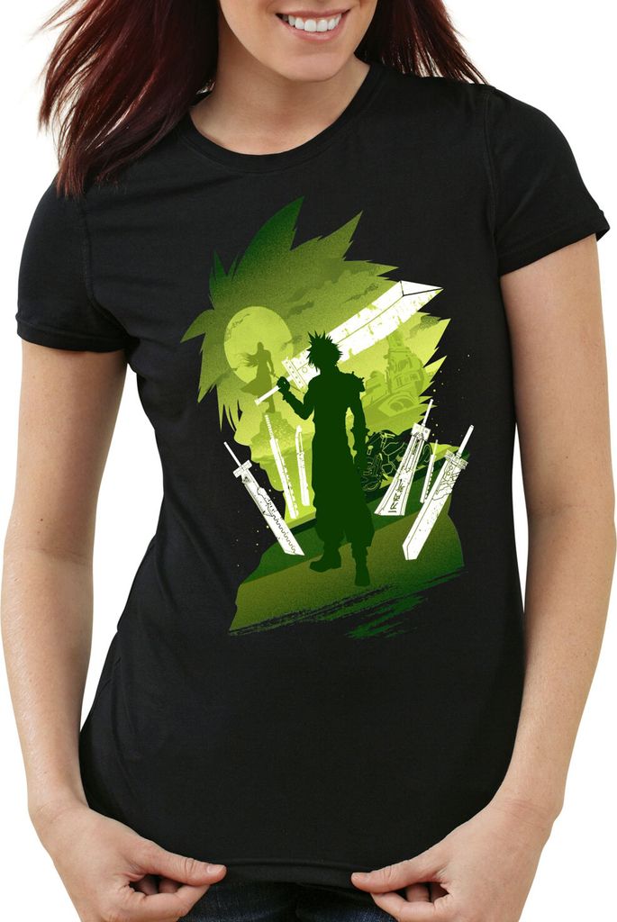 style3 Midgar Fantasy Damen T-Shirt cloud chocobo sephiroth, Größe:2XL
