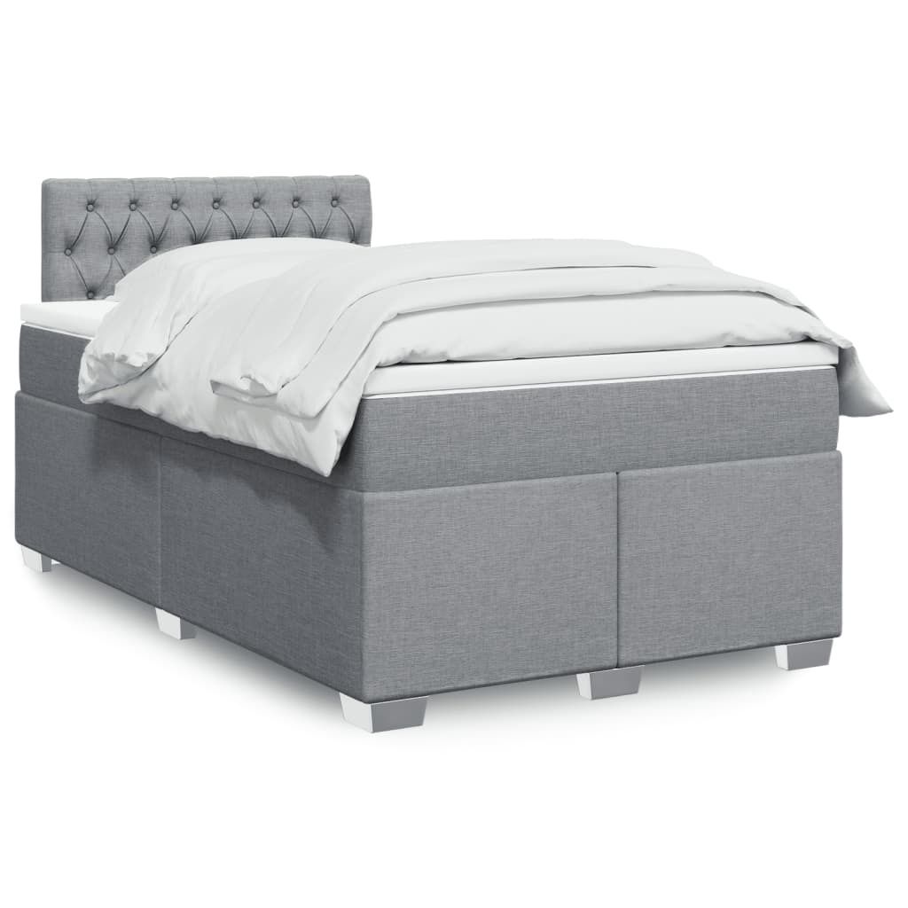 “2026 Moderne“Doppelbett/Jugendbett, Boxspringbett mit Matratze Hellgrau 120x200cm Stoff - Klassische Betten,Bettrahmen Designermöbel 2005190