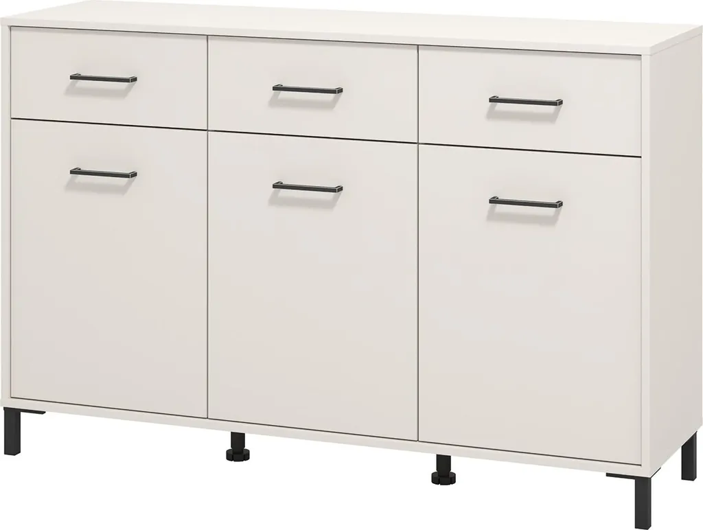 Buffet Blanc Crème 138cm : Solution de Rangement Spacieuse et Design - 4