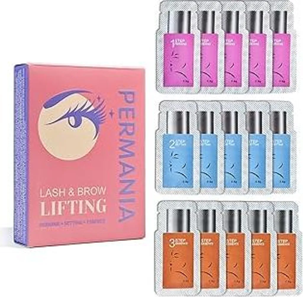 Set per il lifting delle ciglia PERMANIA, set per il lifting delle ciglia, confezionato singolarmente Lifting ciglia e sopracciglia, utilizzo in salone e a casa (contiene solo lozione per il lifting delle ciglia)