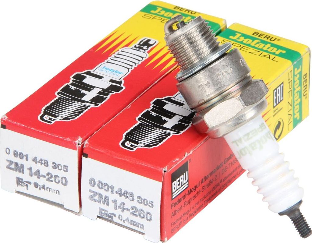 Zündkerze BERU ZM14-260 Isolator Spezial, 2 Stück für Simson MZ/MUZ