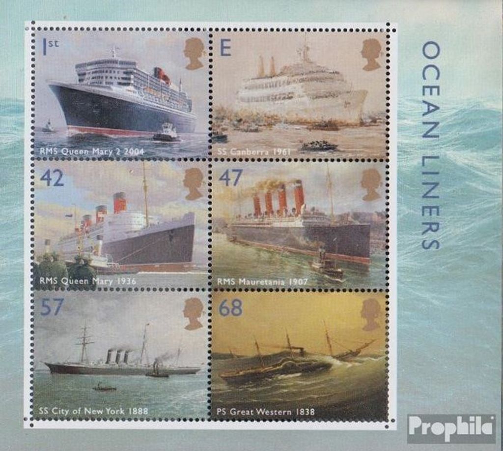 Briefmarken Großbritannien 2004 Mi Block19 (kompl.Ausg.) postfrisch Schiffe