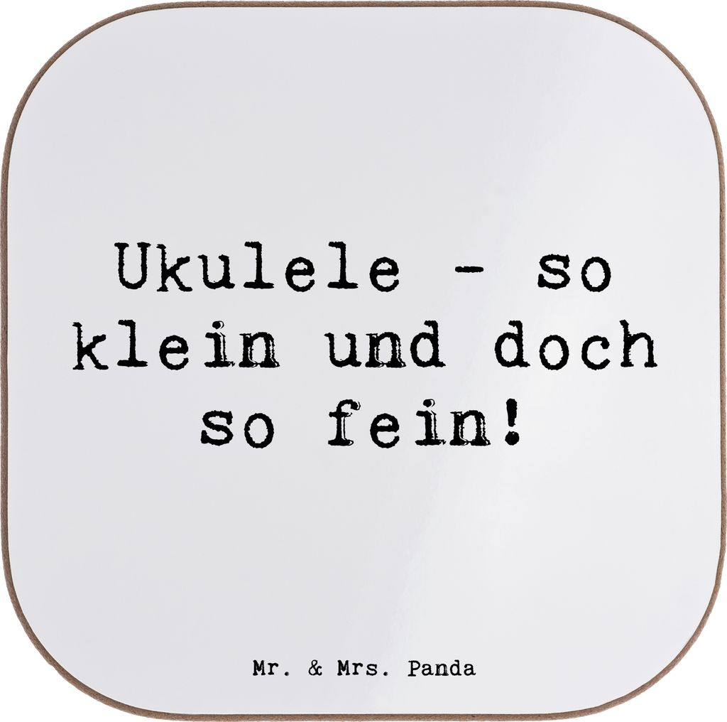 Mr. & Mrs. Panda Tassenuntersetzer Spruch Zauberhafte Ukulele - Weiß - Geschenk, Musikinstrument, Untersetzer Gläser, Saiten, Lieder, Lernen, Ins...