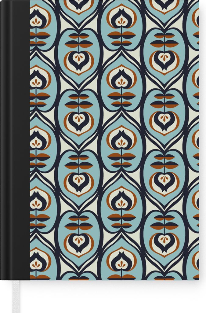 MuchoWow Notizbuch Tagebuch Haushaltsbuch Notebook A5 Retro - Blume - Muster - Notizblock - Notizheft - Notebook - Schreibblock - Papier
