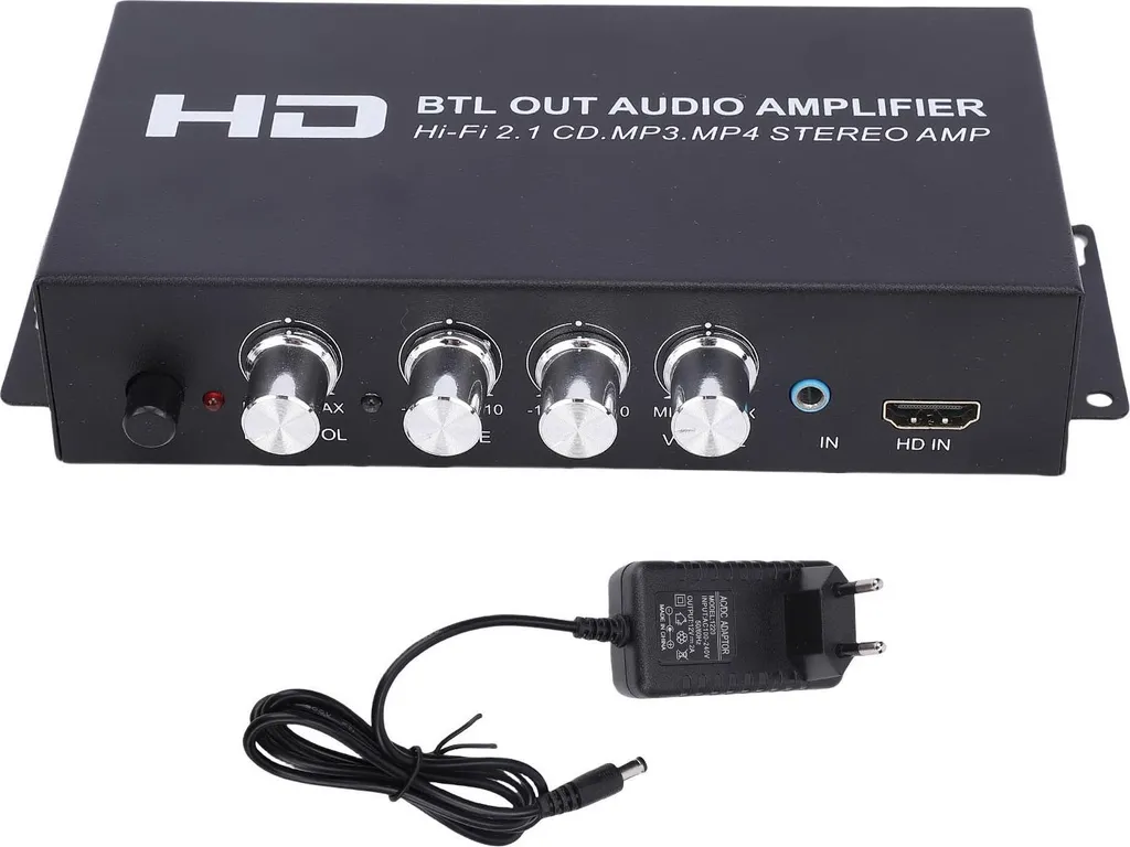 Amplificateur de Puissance Stéréo HiFi 2 Canaux avec Entrée AUX EU-S