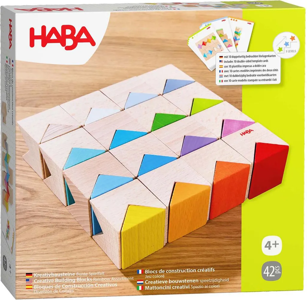 Jeu de construction en bois coloré pour bébé HABA Briques de découverte