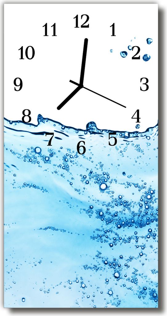 Tulup Glasuhr Wanduhr Küchenuhr Echt-Glas 30x60 Wasser Mehrfarbig