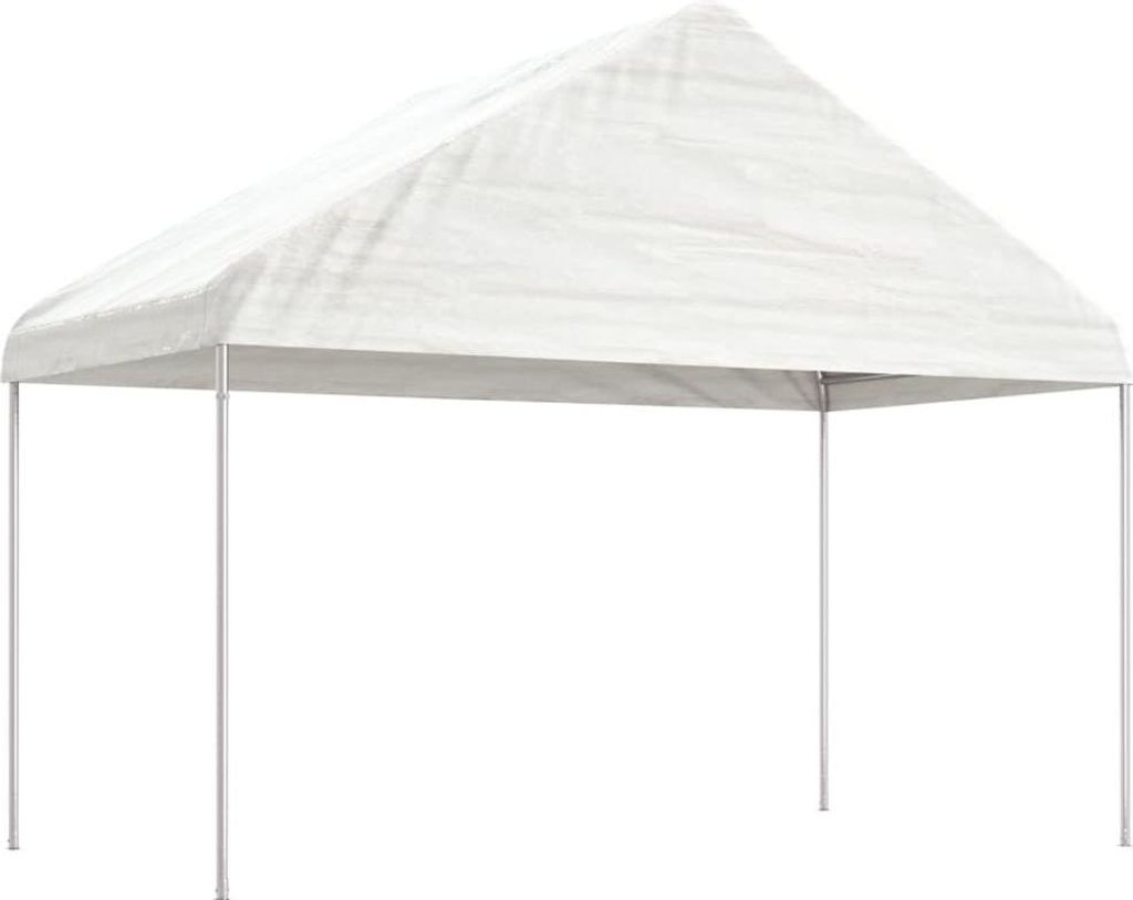 vidaXL Pavillon mit Dach Weiß 11,15x4,08x3,22 m Polyethylen