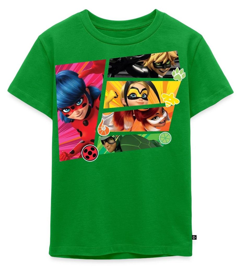 Spreadshirt Miraculous Superhelden Kinder Premium T-Shirt, 110/116 (4 Jahre), Grün