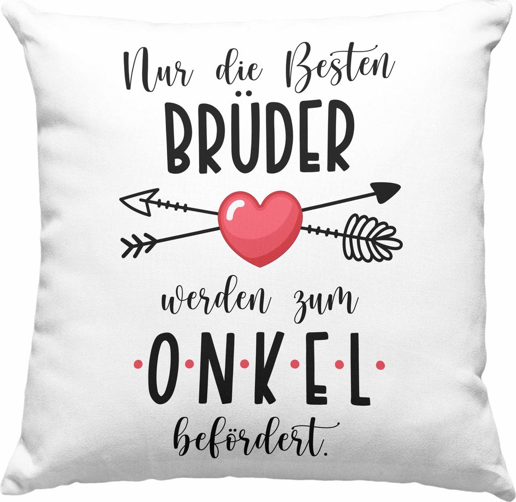 Trendation - Du Wirst Onkel Deko-Kissen mit Füllung 40x40 2023 Verkündung Schwangerschaft Überraschung Baby Ankündigung Onkel (Grün)