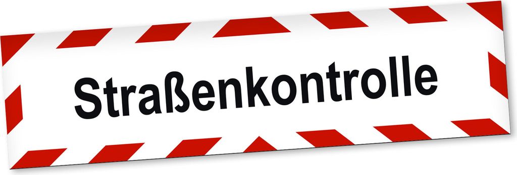 PantherPixel Straßenkontrolle Magnetschild Auto Streckenkontrolle Magnetfolie Geschenkidee 45 x 12 cm REFLEKTIEREND