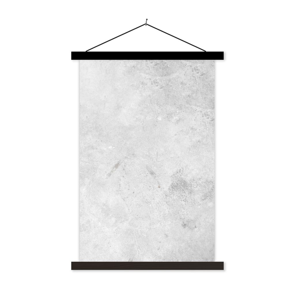 MuchoWow Textilposter Marmor - Textur - Grau - Marmoroptik 40x60 cm mit schwarzem Rahmen - Wanddekorationen