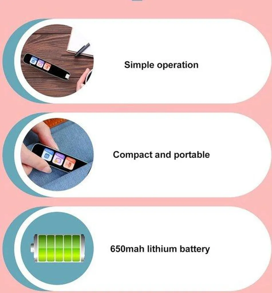 Appareil de Traduction Vocale et Stylet Scanner pour Aide Scolaire Bleu