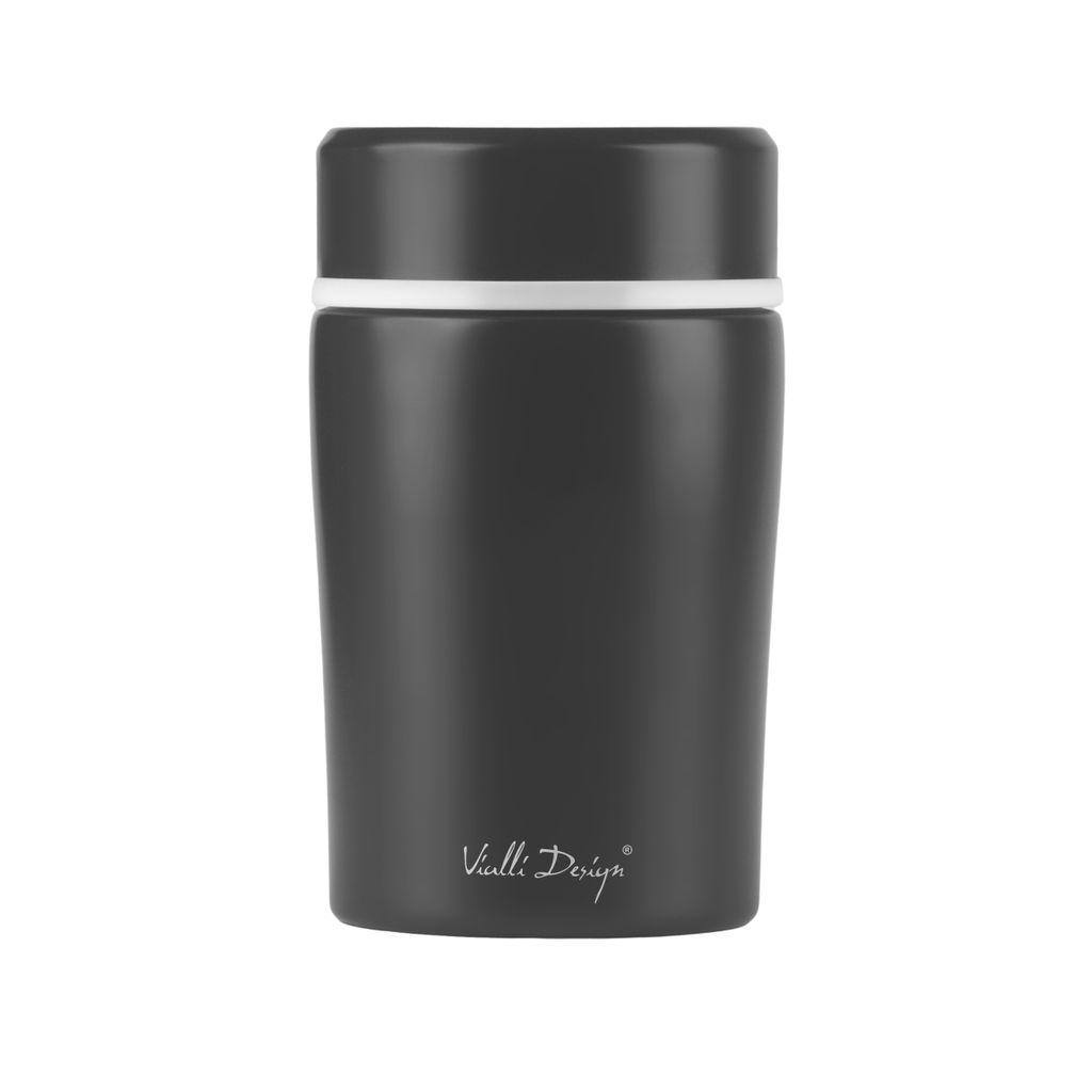 Thermosflasche Thermoskanne Isolierkanne Abendessen - FUORI - Schwarz - 0,5L - Vialli Design