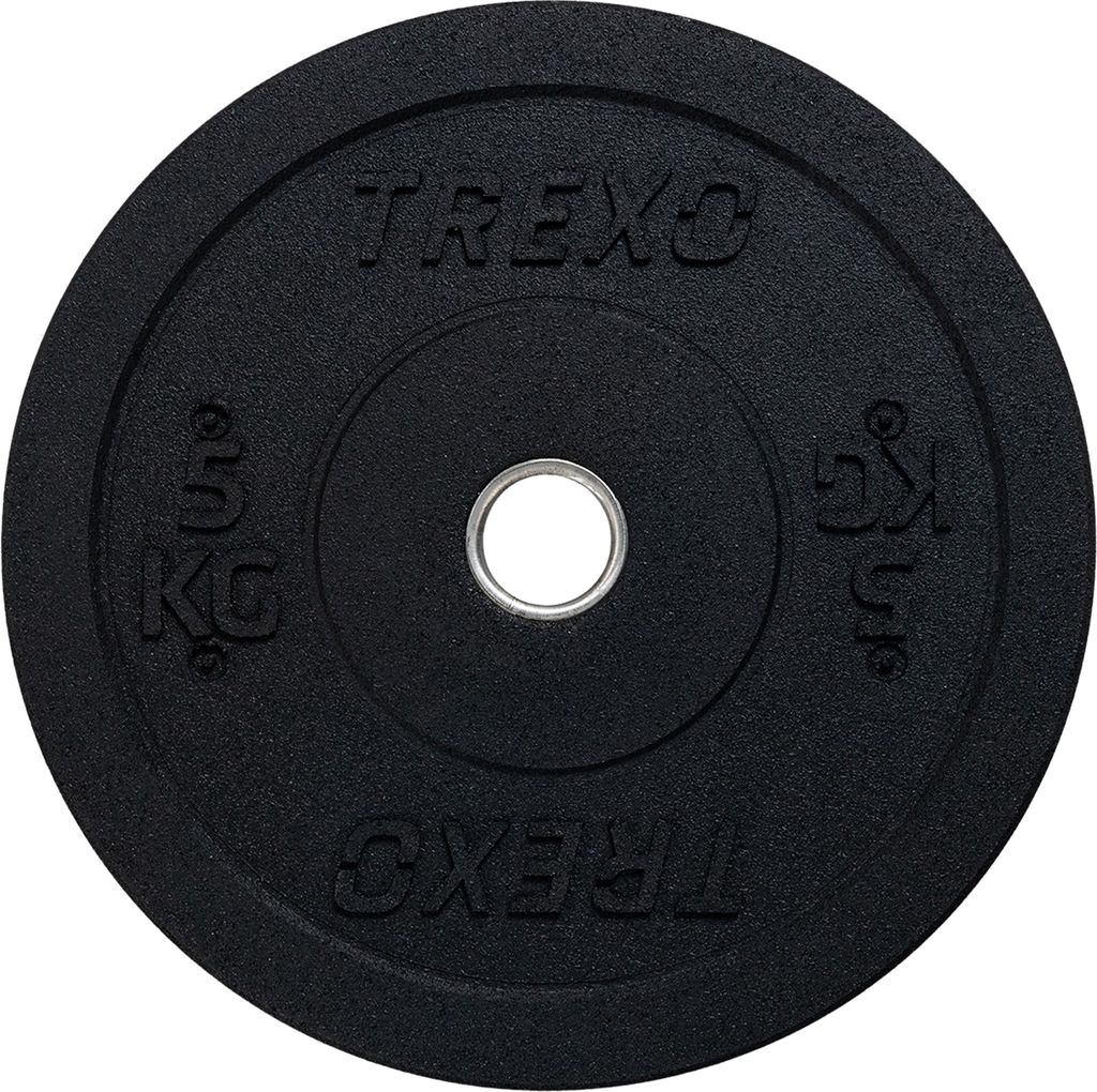 TREXO 5 KG Olympic Bumper Hantelscheibe Gummimaterial für Langhantel 50 mm Durchmesser Langlebige FitnessScheibe Krafttraining Crossfit TRX-BMP005
