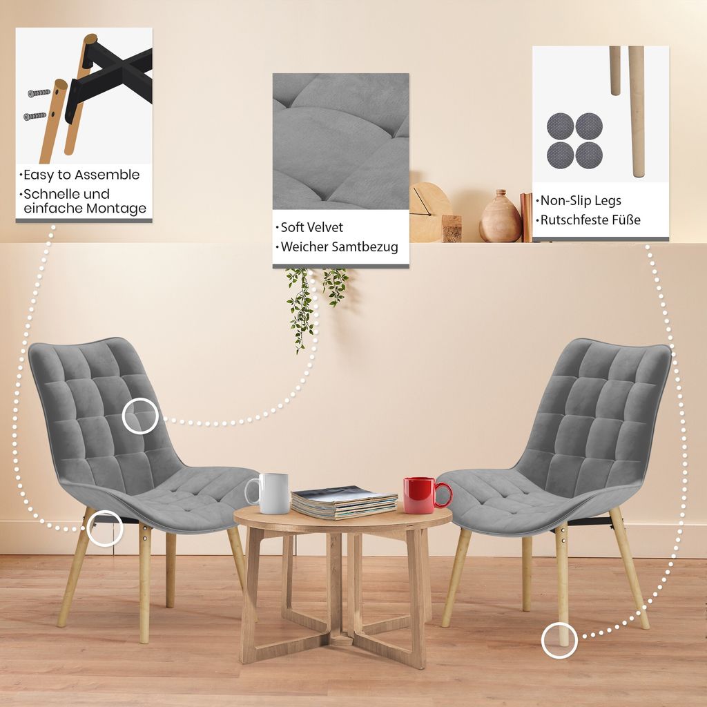 MIADOMODO® Esszimmerstühle - Farbwahl, 2/4/6/8 Set, Produktbild 4
