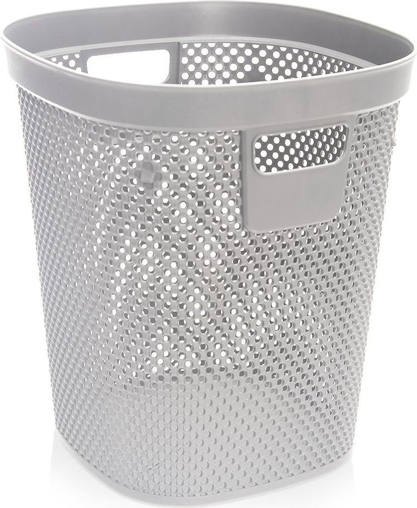 Hobby Life | Büromülleimer - 12,5 l - Grau - Robuste Qualität - Praktisches Design - Mit Griffen