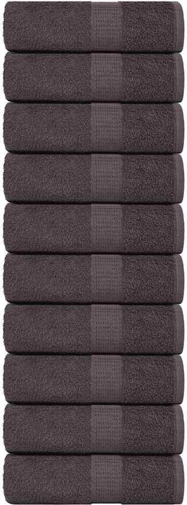 Hochwertig Gästetücher 10 Stk. Anthrazit 30x50 cm 360 g/m² 100% Baumwolle 136679