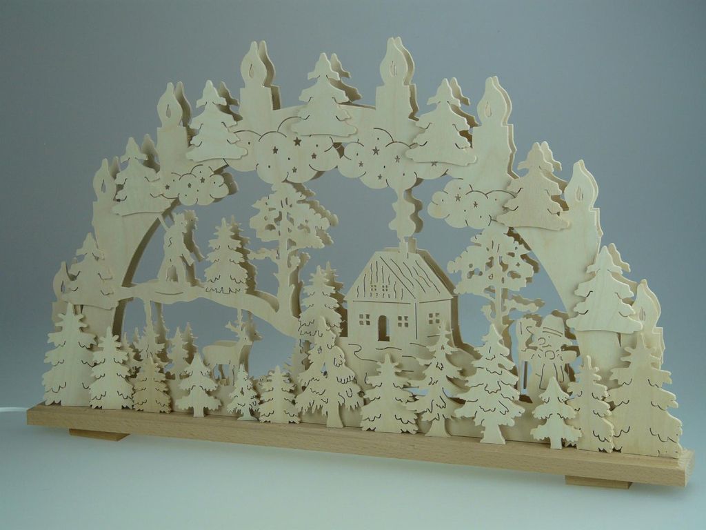 Original Erzgebirgischer Marken Schwibbogen Lichterbogen 70 x 43 cm S70-B_23