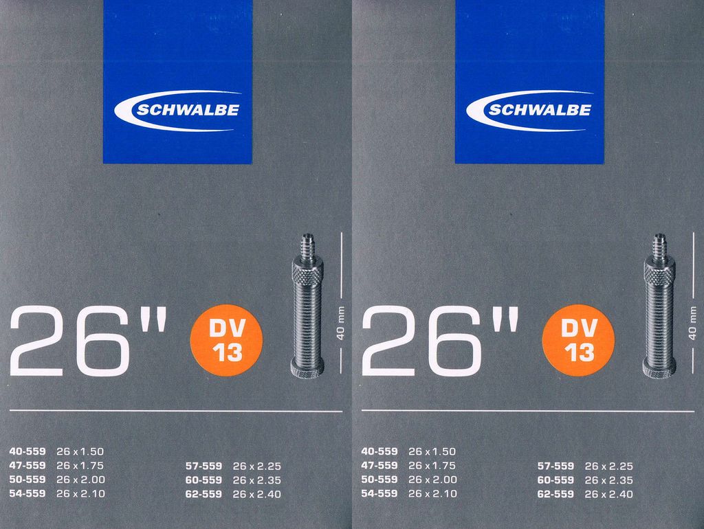 2x Schwalbe DV 13 Schlauch 26" 559 Ventil: Blitz Dunlop Produktbild 