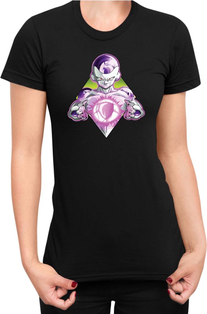 Damen T-Shirt Dragon Anime Manga Ball Z Frieza 04, Lady S / Schwarz