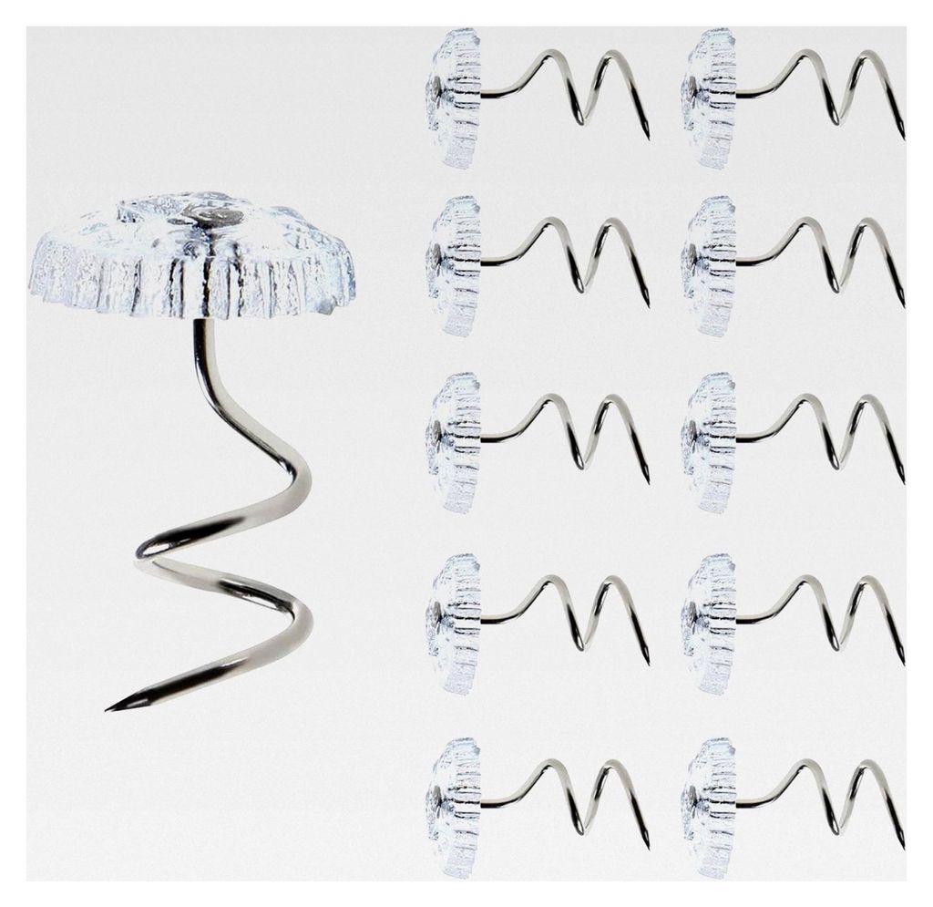 50 Stück Twist-Pins für Bettlaken, Quilts und Sofakissen, transparente Köpfe, Spiral-Pins für Schonbezüge von Couch und Schlafsofa