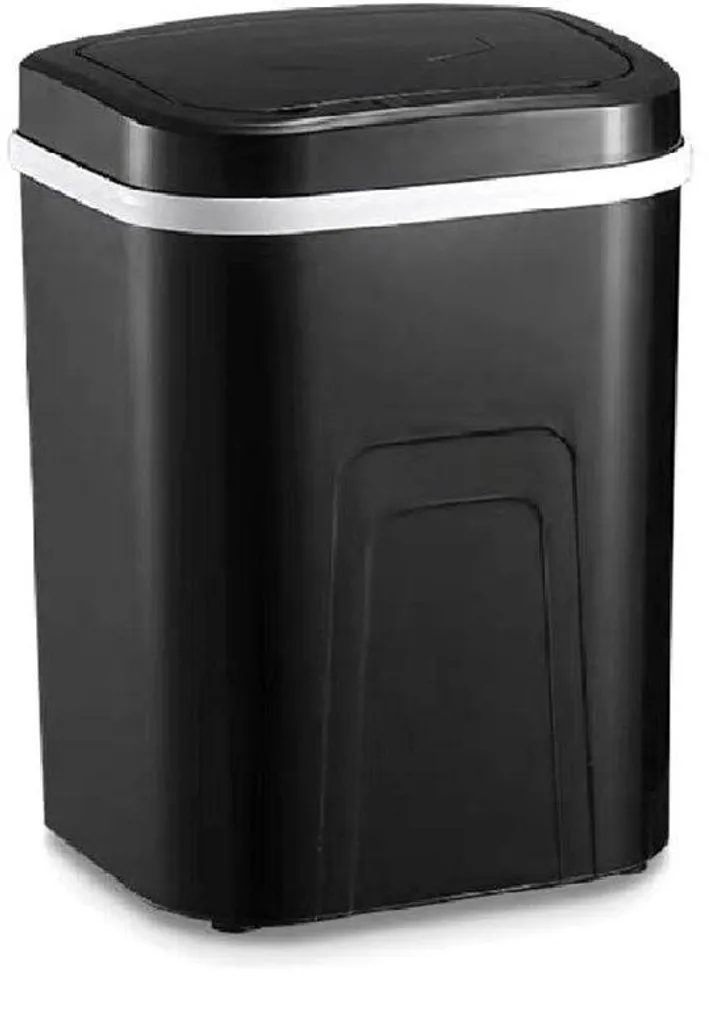 Poubelle automatique 15L noire avec capteur de mouvement infrarouge