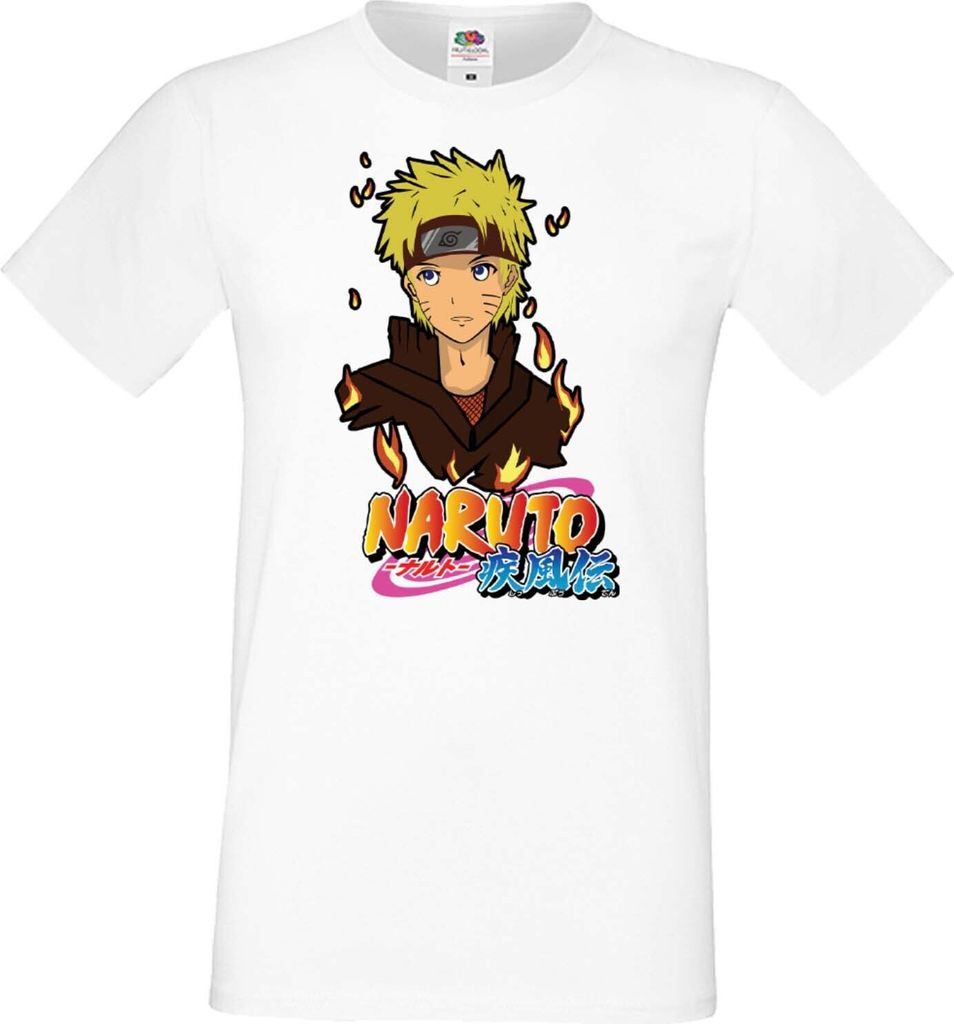 Herren T-Shirt Japan Manga Animation Comics Naruto Uzumaki 02 Var-032 Naruto Uzumaki, Man 2XL / Weiß