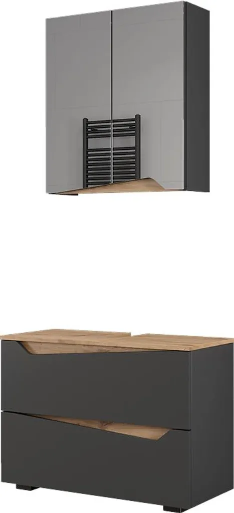 Meuble de salle de bain Vicco Marelle Anthracite 2 pièces Modèle 57520