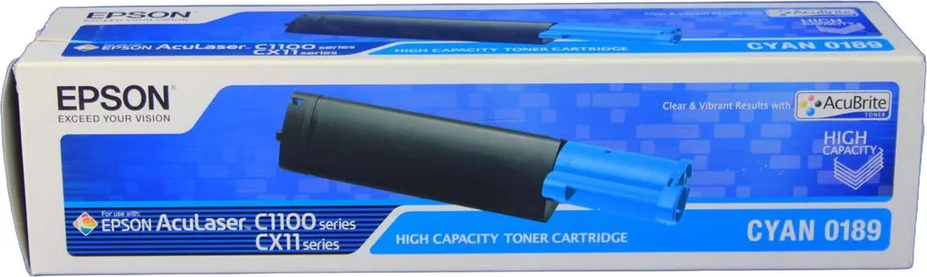 Cartouche de Toner Cyan Epson C1100 C13S050189 pour imprimante laser pro
