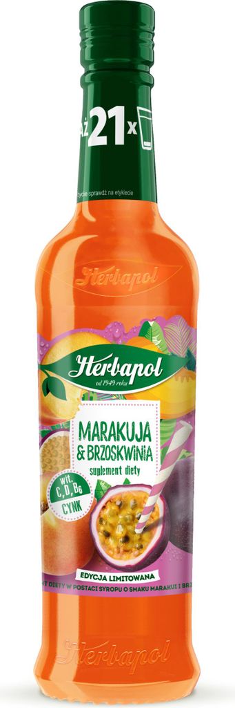 Herbapol Sciroppo di pesca Maracuja 420ml - Sciroppo per Immagine del prodotto 