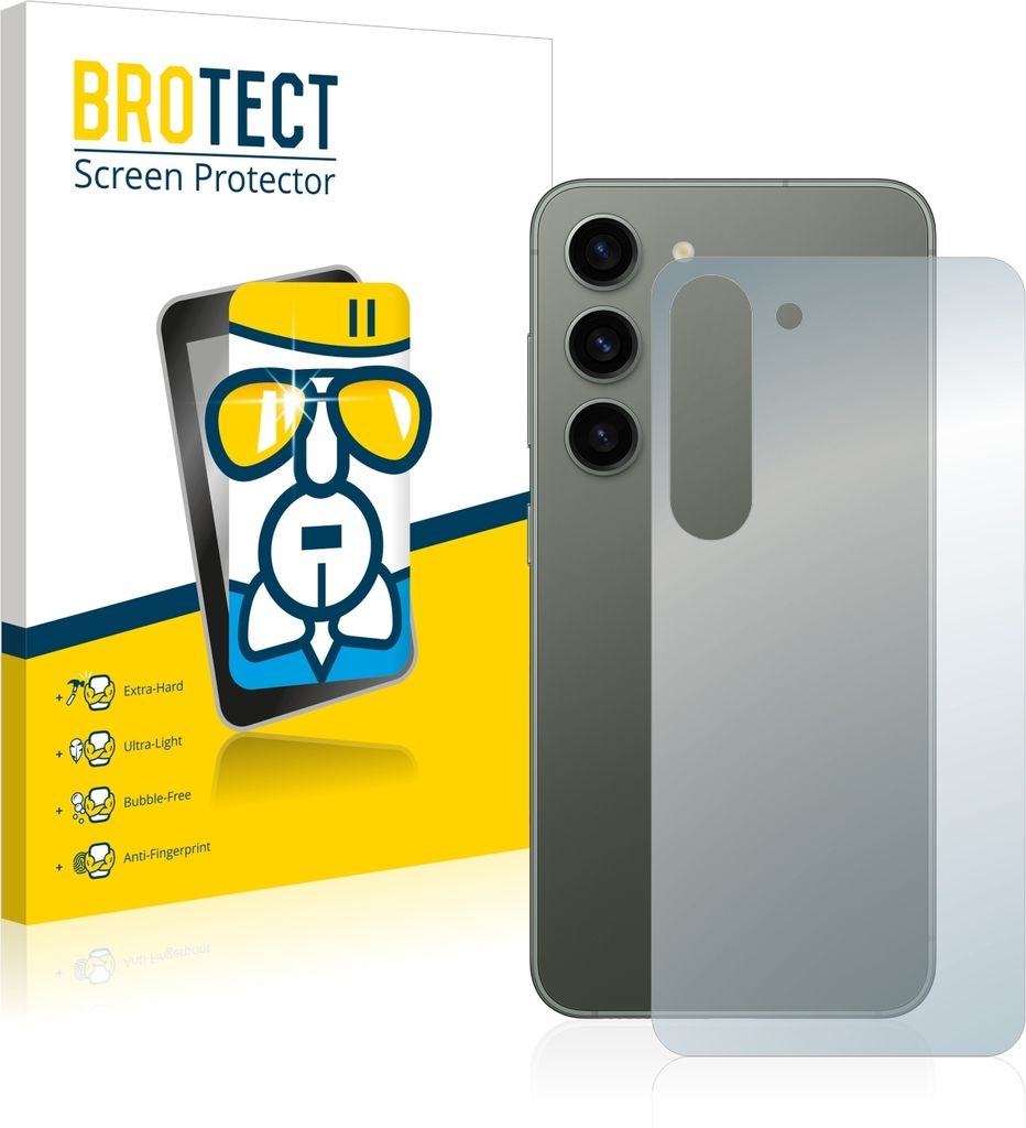 BROTECT Schutzglas für Samsung Galaxy S23 Plus (Rückseite) Schutzfolie Panzer Folie Glas Display Schutz klar